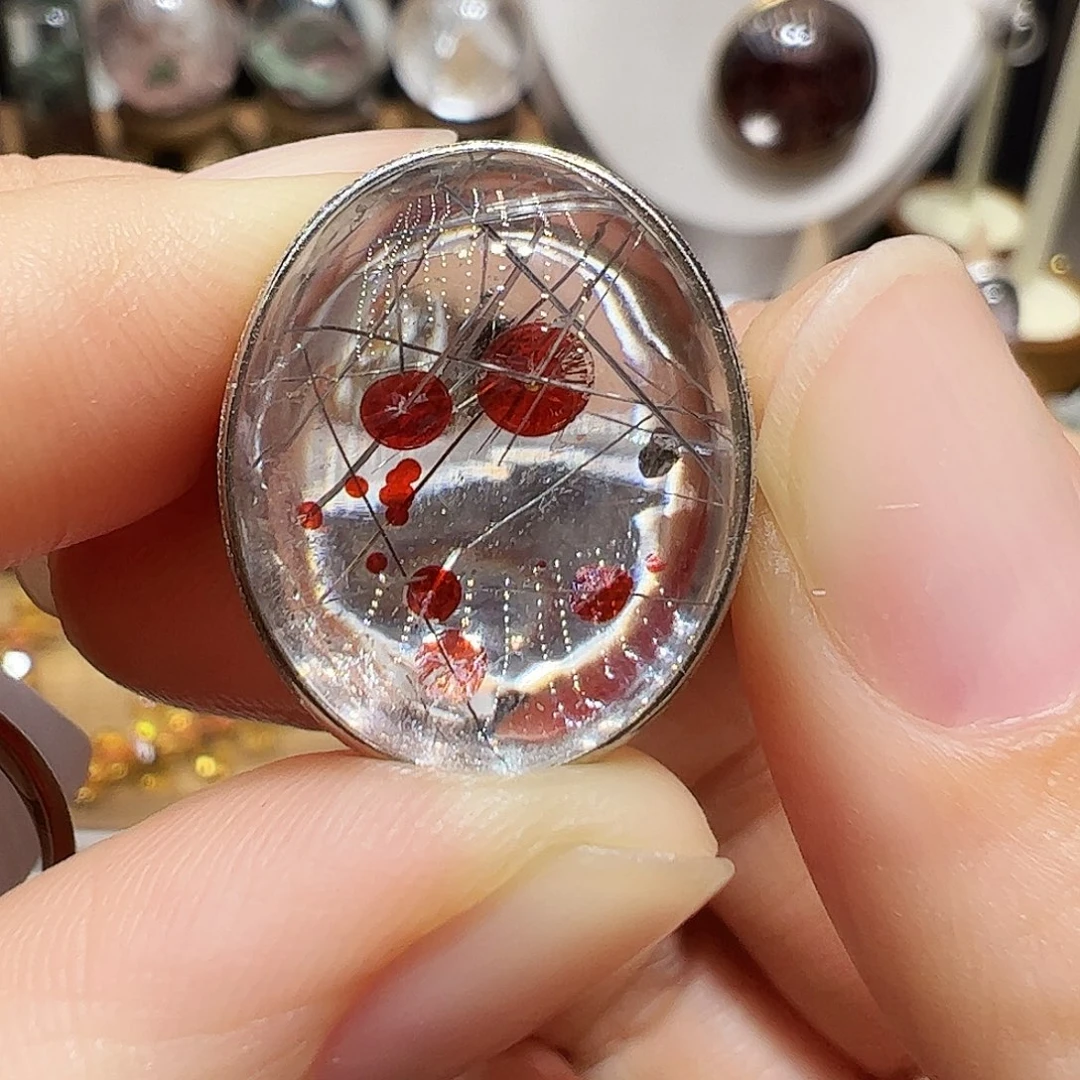 开***开银S925镶嵌珠宝半成品水晶