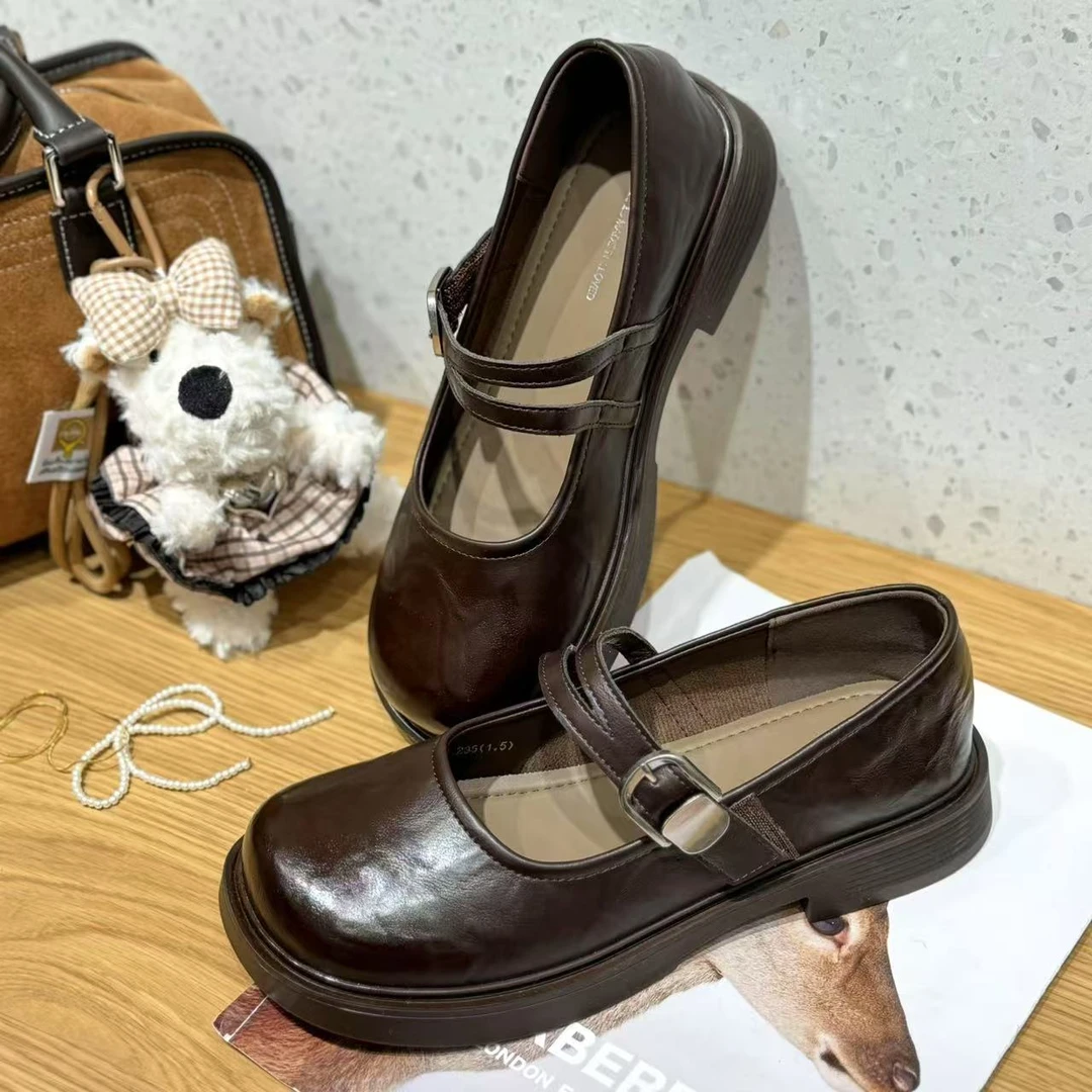 [68岁小姐姐]2025春季新款法式复古双拌玛丽珍单鞋小皮鞋HX 763-1