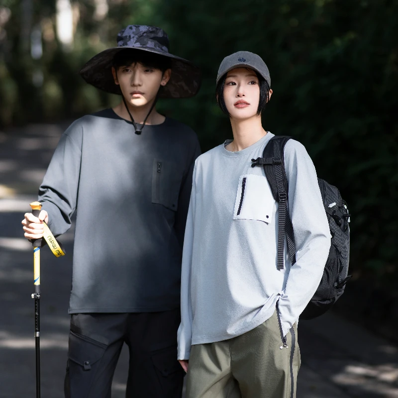 ZMOH户外运动登山徒步露营透气保暖百搭长袖T恤卫衣内搭外搭男女
