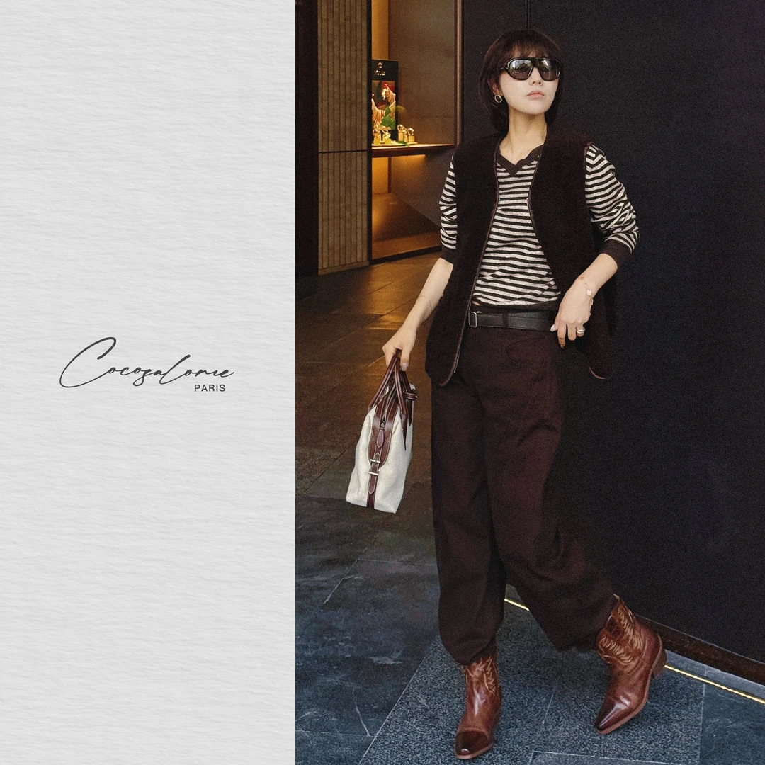 韩彬彬"韩里韩气"韩系秋冬轻暖慵懒条纹V领显瘦百搭羊毛衫2478-1