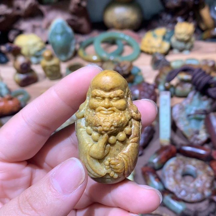 岫岩河磨玉（透闪石质玉）未镶嵌挂件花***败