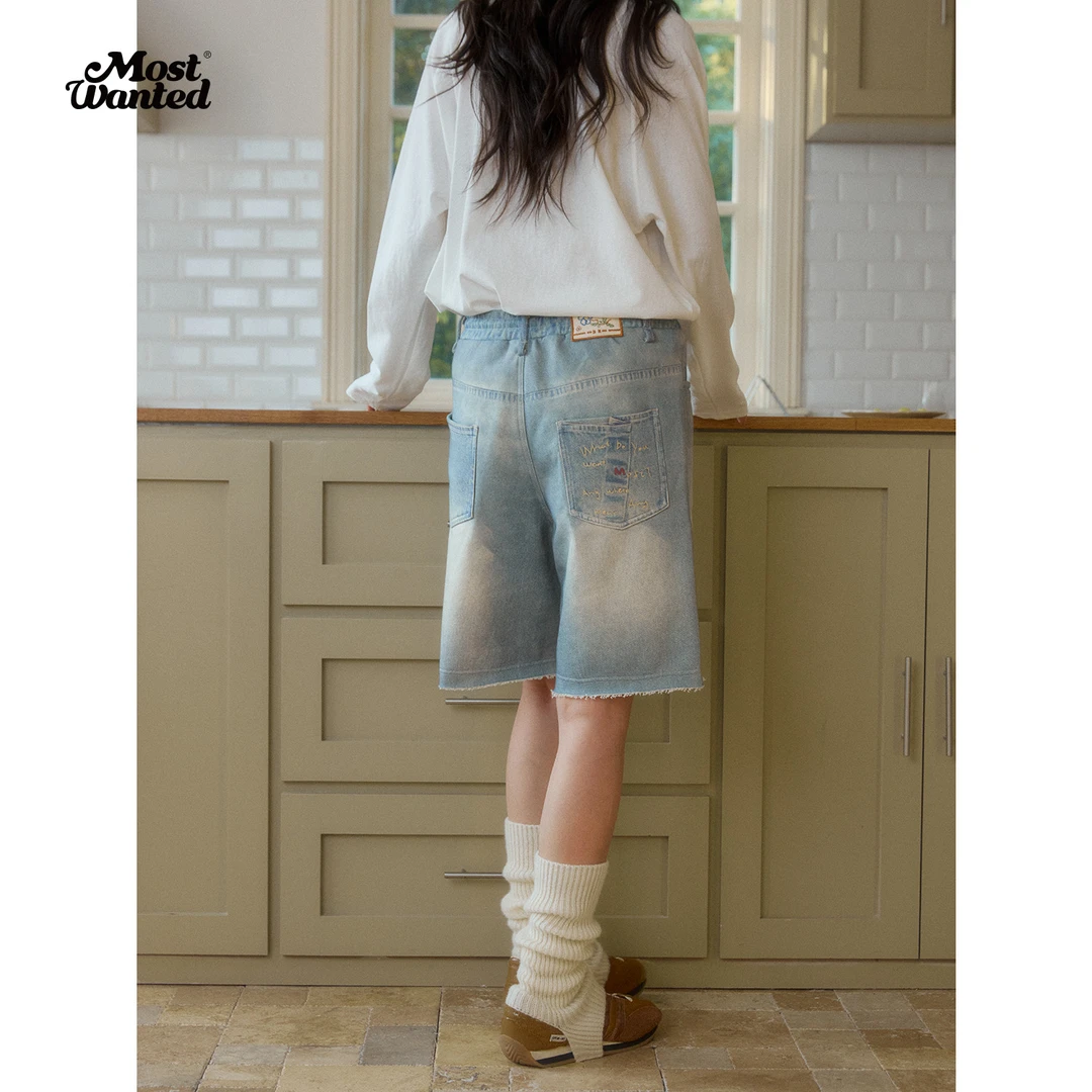 MostWanted5.24牛仔数码转印5分卫裤