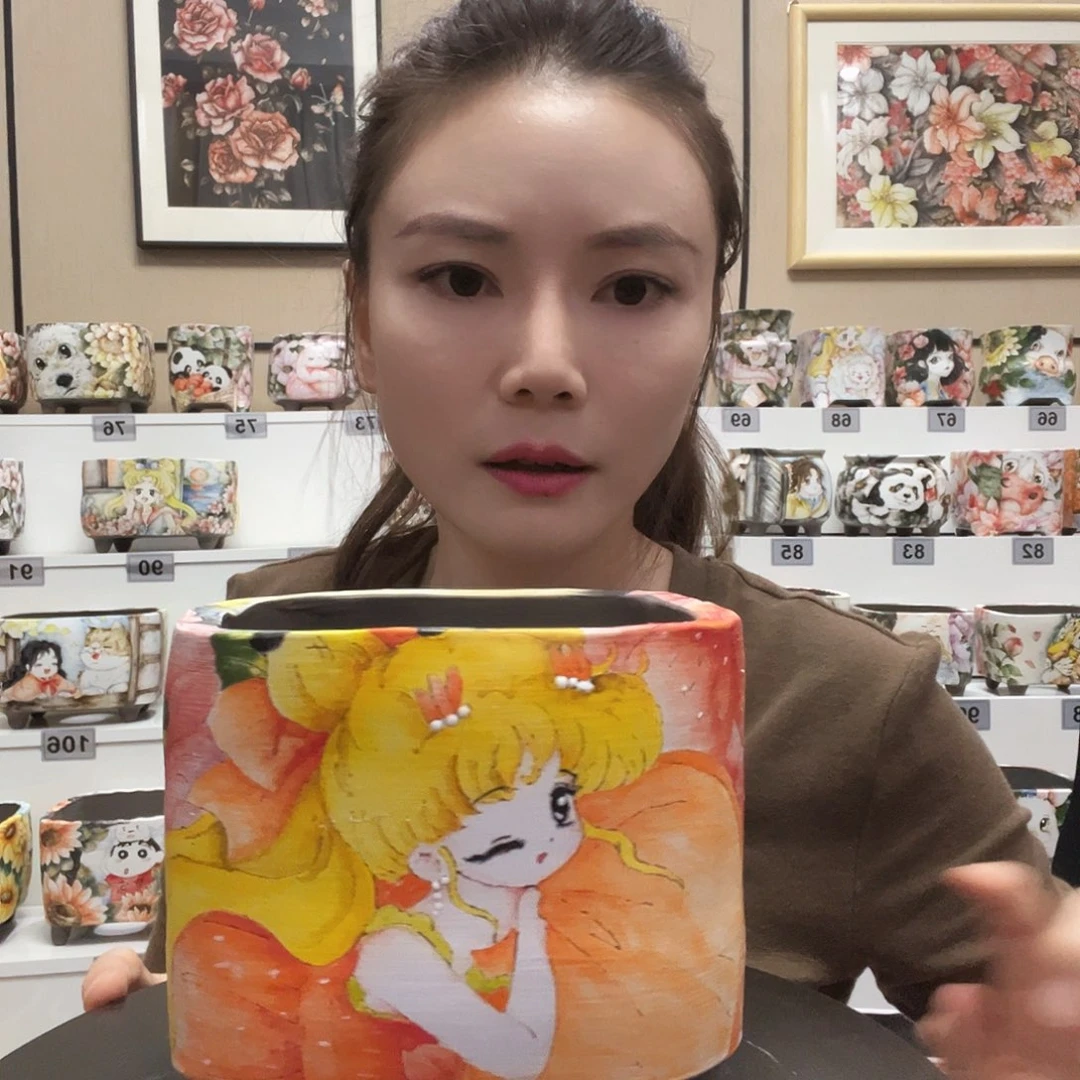 微瑕手绘陶瓷口11.8