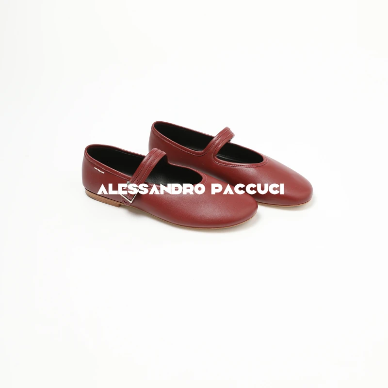 AP洛哥51015XD【弗洛拉】羊皮玛丽珍一字扣带平底时尚百搭单鞋