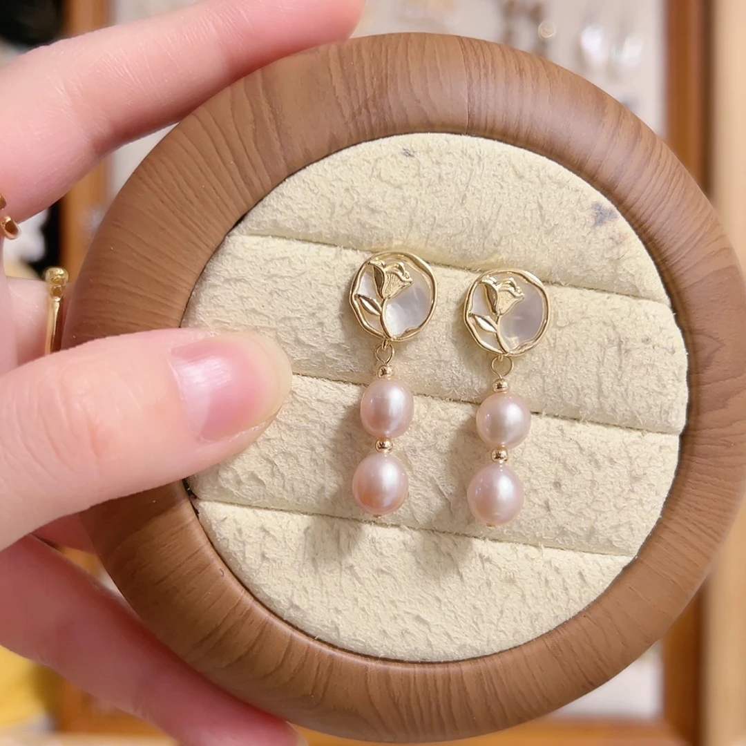 淡水珍珠银S925镶嵌原创手作