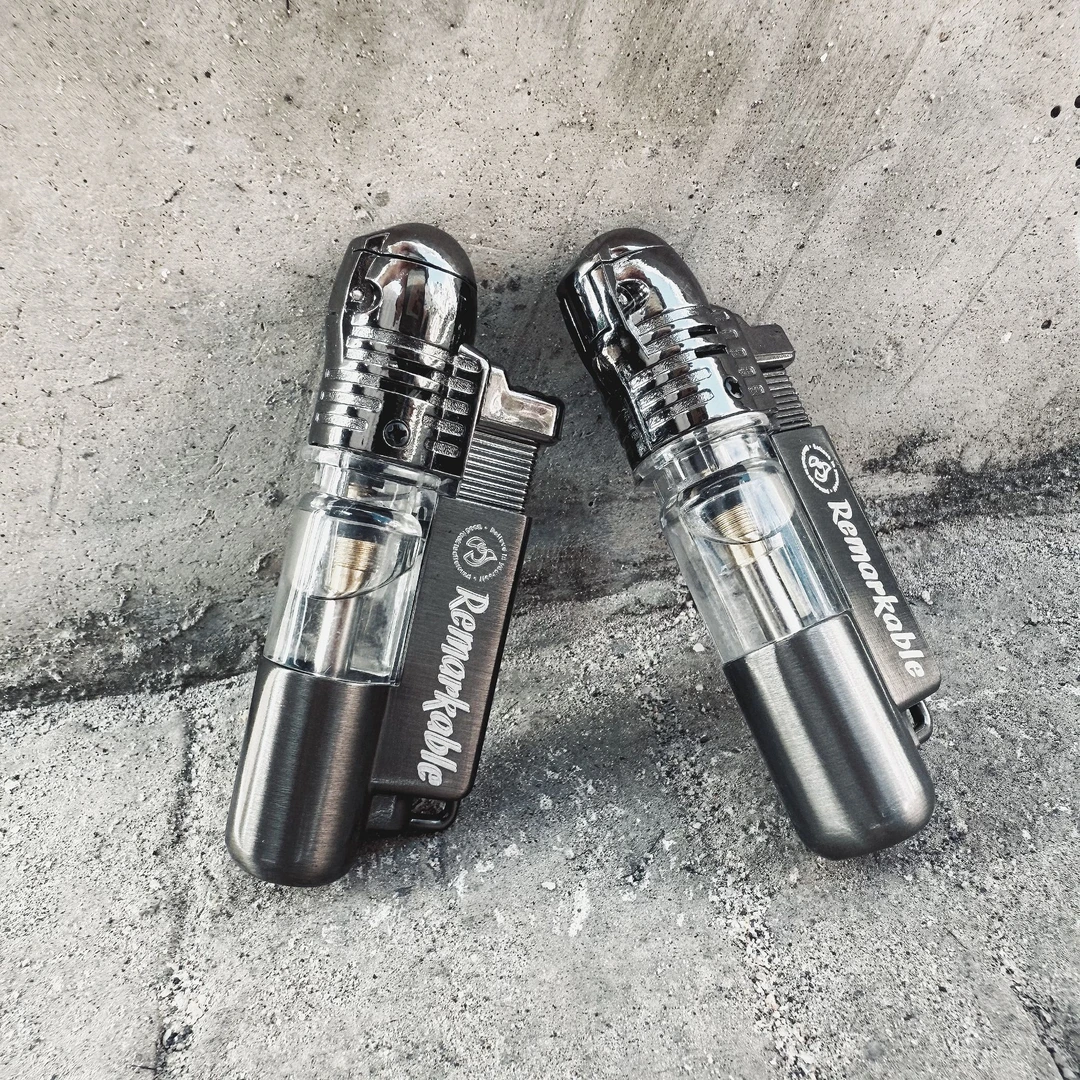 新款高颜值充气打火机防风直冲蓝火焰打火机可免费定制都彭打火机