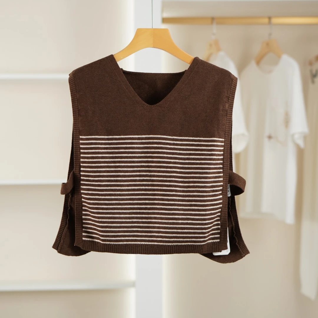 麦迪尚品  5050952 条纹针织马甲春季女装品牌专柜撤柜正品