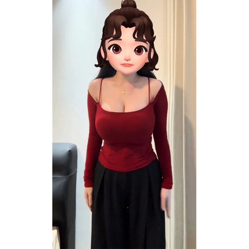 大马胖MM辣妹性感本命年T恤打底衫女春季修身显瘦设计感低领上衣