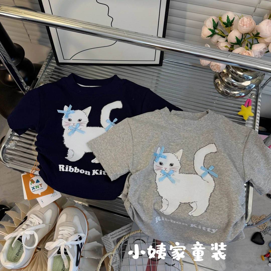 （亲子装）2025新款儿童时尚印花女童百搭休闲短袖圆领卡通T恤