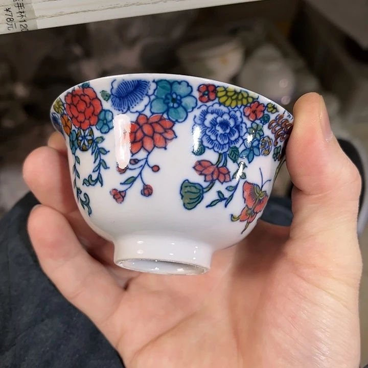 瓷片//////景德镇陶瓷杯子。红。