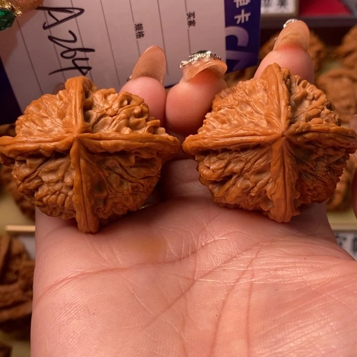 桃核把件精品大四棱