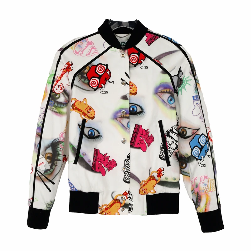 KENZO/肯佐 女士个性印花夹克外套 2BL055 55A 01