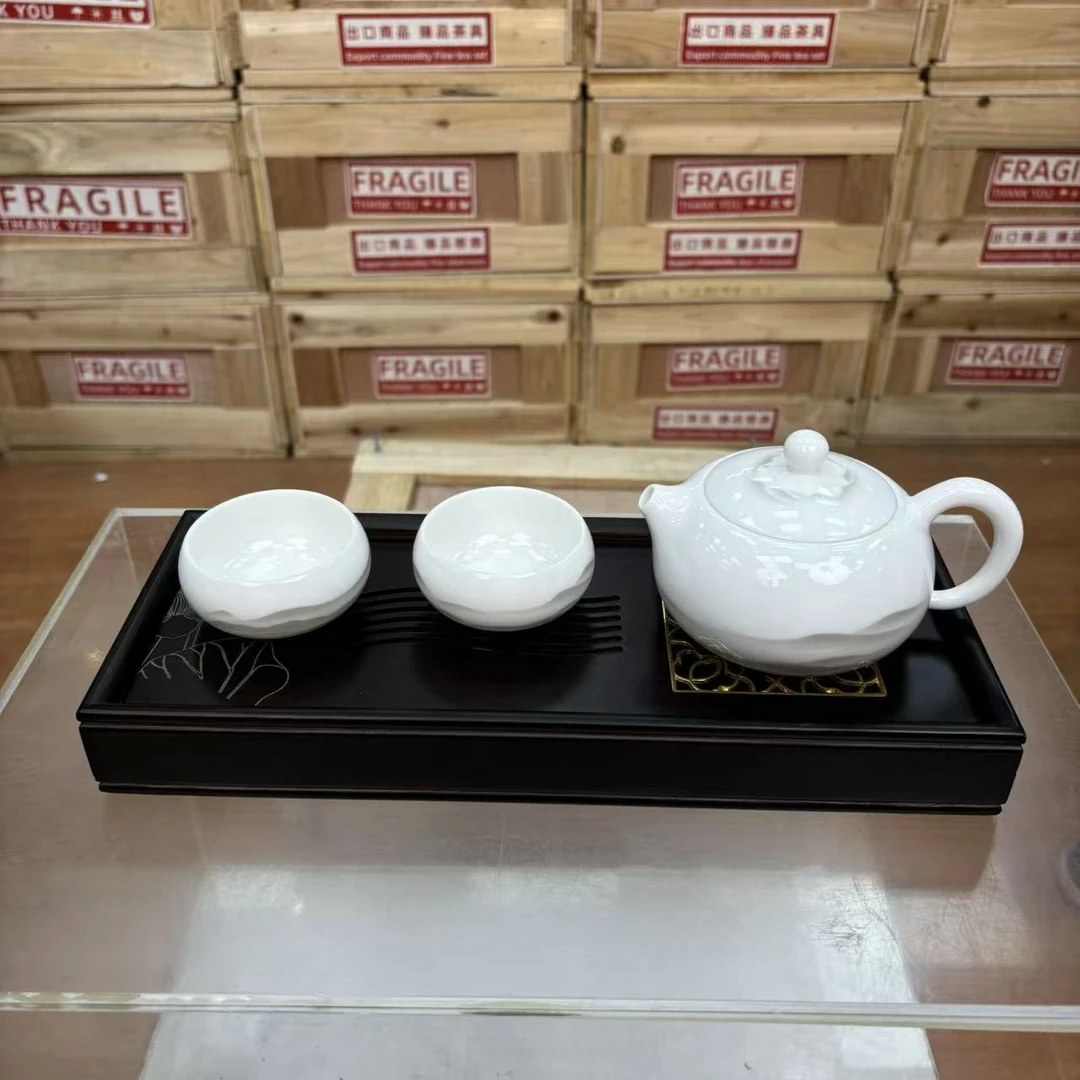 【闪购商品】水墨江山白瓷西施壶一壶二杯茶具