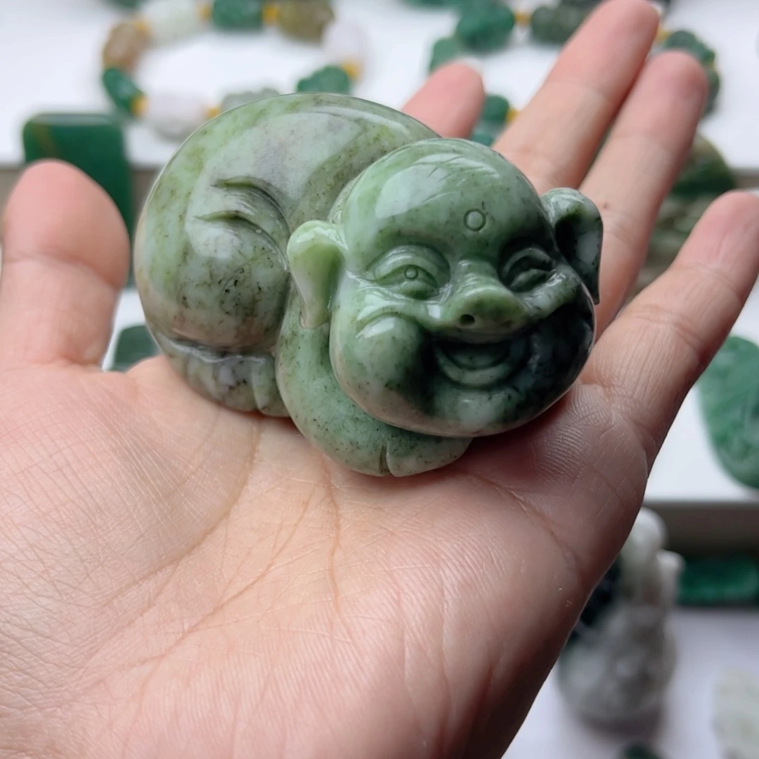 星***空独山玉未镶嵌手把件