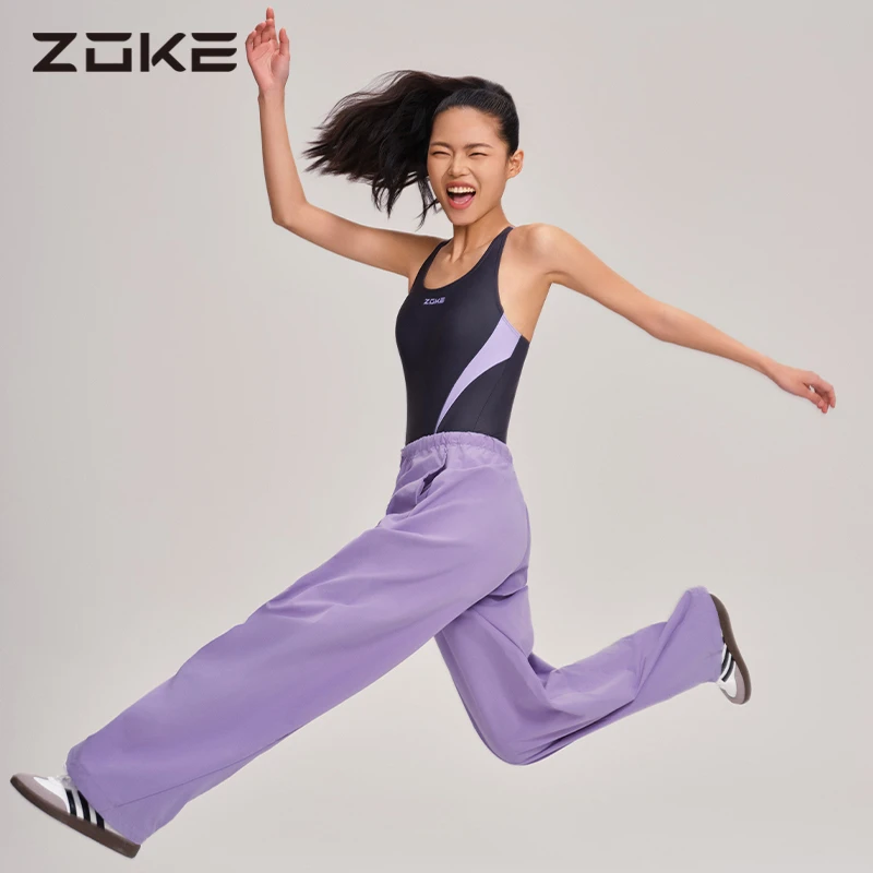 洲克洲克泳衣女士2025新款专业训练大码显瘦平角连体游泳馆游泳衣