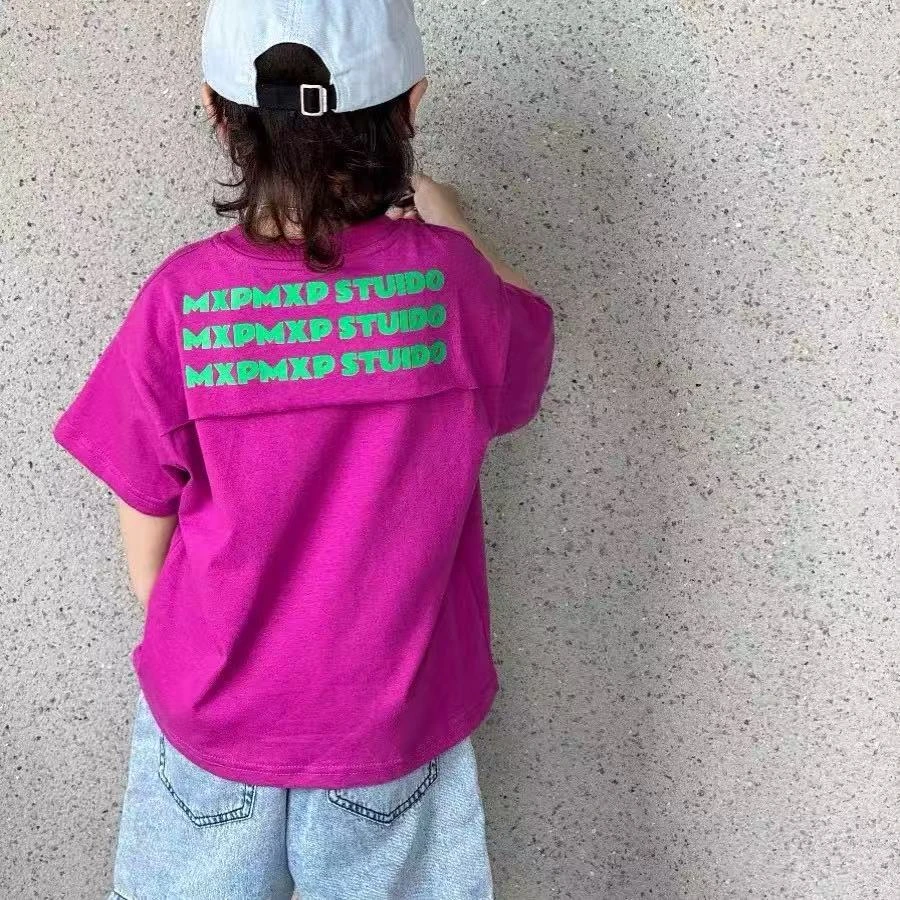 【JMJQ 25018】夏季新款潮版印字母短袖时尚圆领休闲T恤