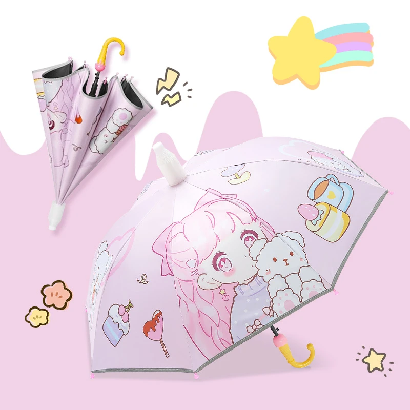 雨伞晴雨两用儿童学生加厚加固抗风小众卡通款手动耐用上学专用女