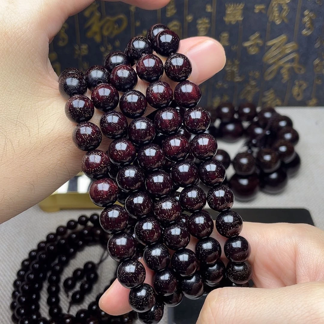 檀香紫檀（小叶紫檀）1.0 108颗 高油密多金星