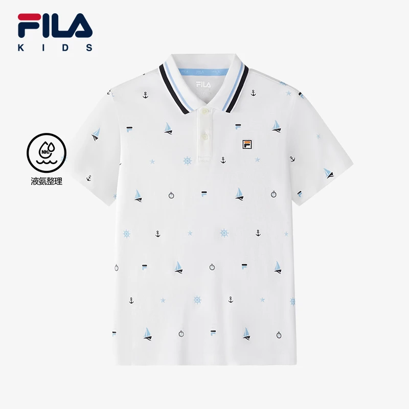 【斐乐儿童】2025夏季中大童舒适百搭潮流针织短袖POLO衫K12B522107