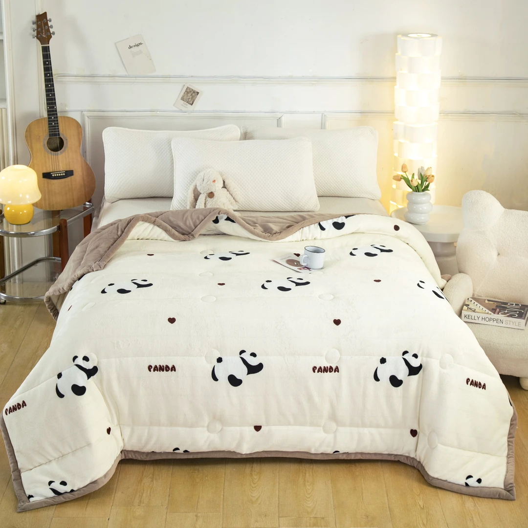 （免费试睡15天）2024新款印花双面牛奶绒被子可机洗150*200