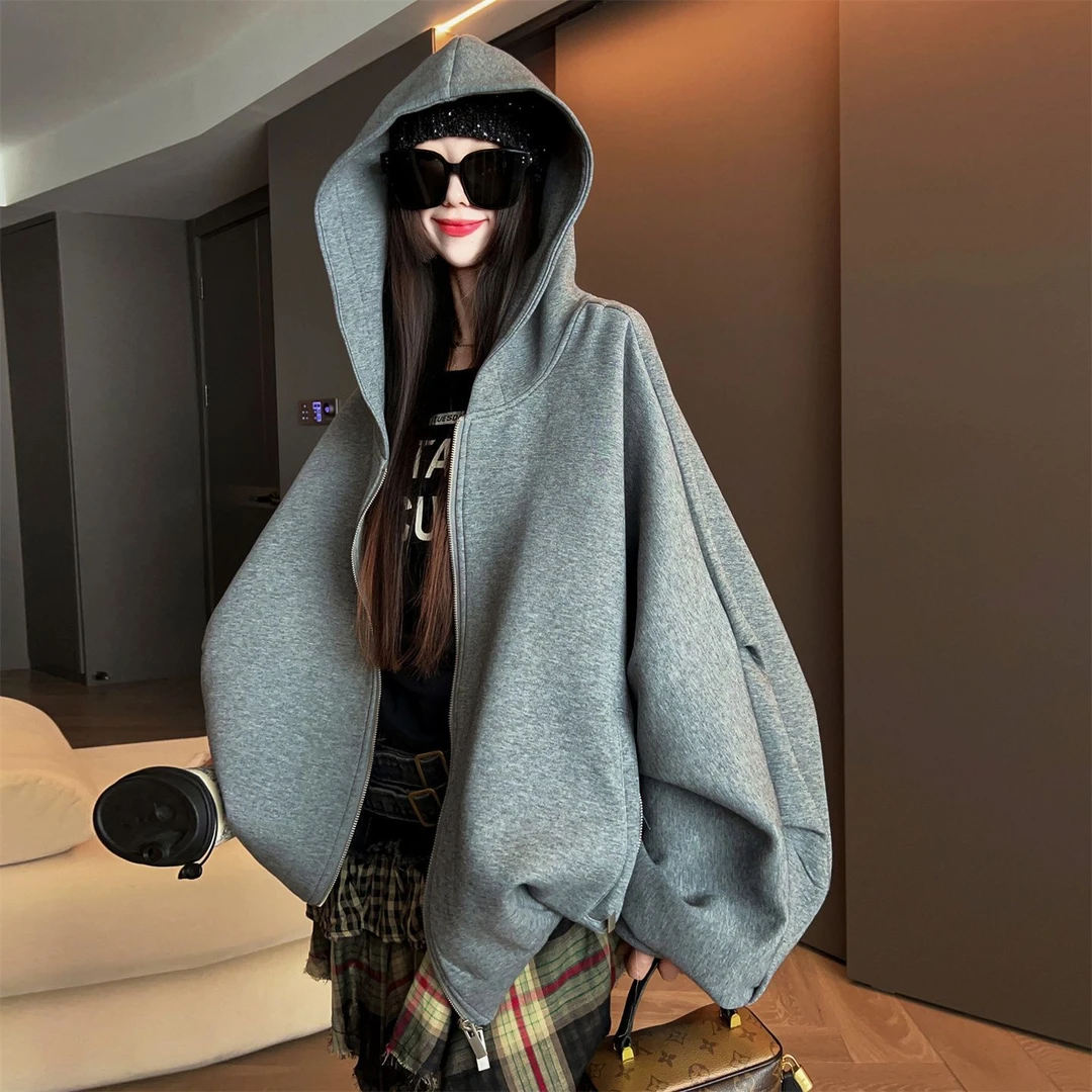 胖MM特大码300斤时尚连帽宽松卫衣外套女秋季休闲百搭设计师上衣2