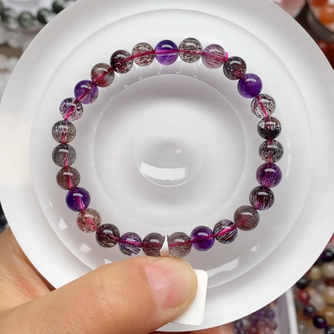 水晶未镶嵌手链黑加仑6.8