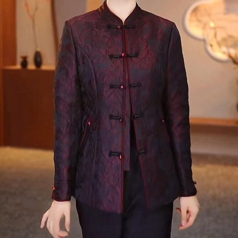 新中式棉衣外套2025冬季新款时尚中老年气质收腰显瘦洋气棉衣外套