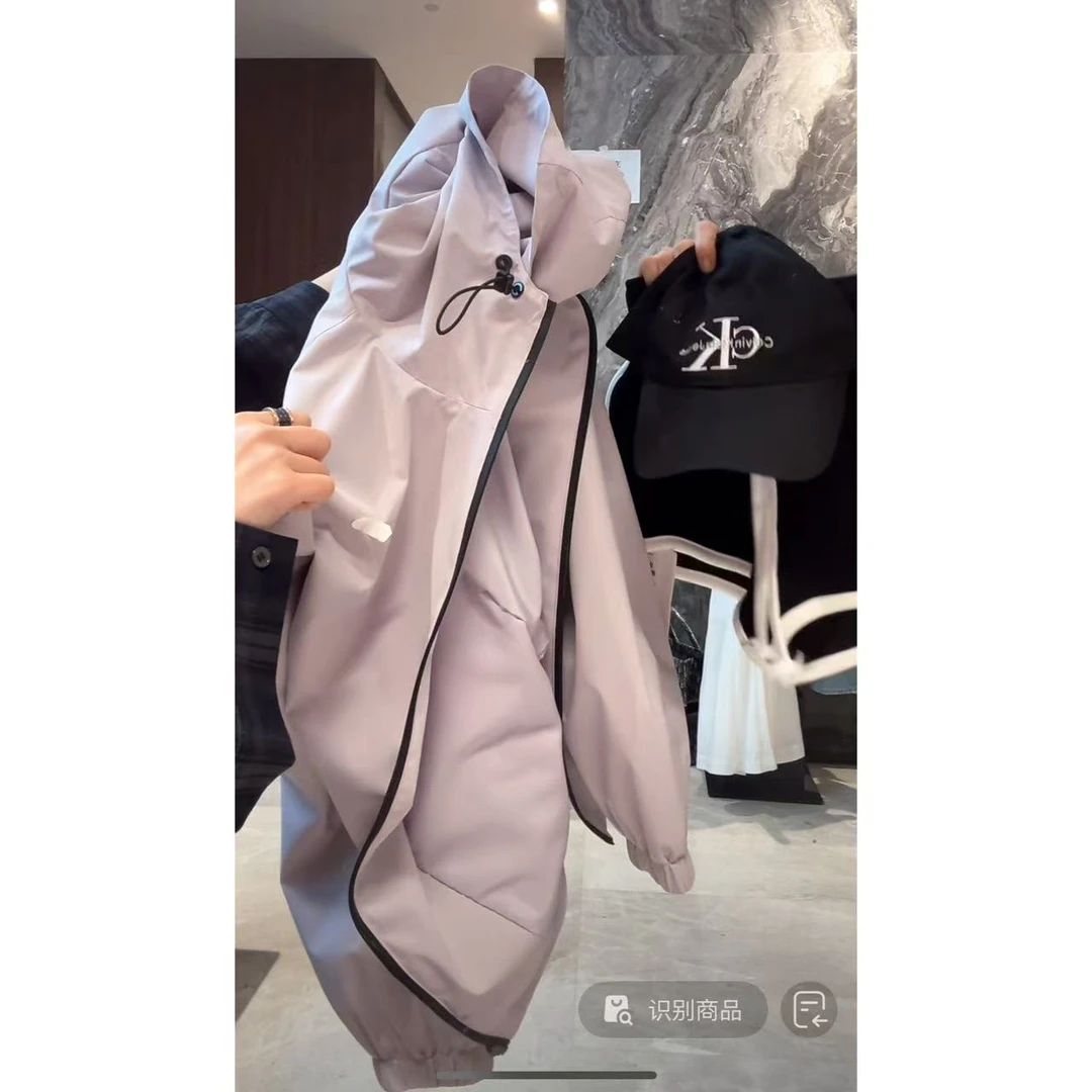 徐秋阳  芋泥紫冲锋衣  春季新款百搭时尚休闲显瘦冲锋衣12626