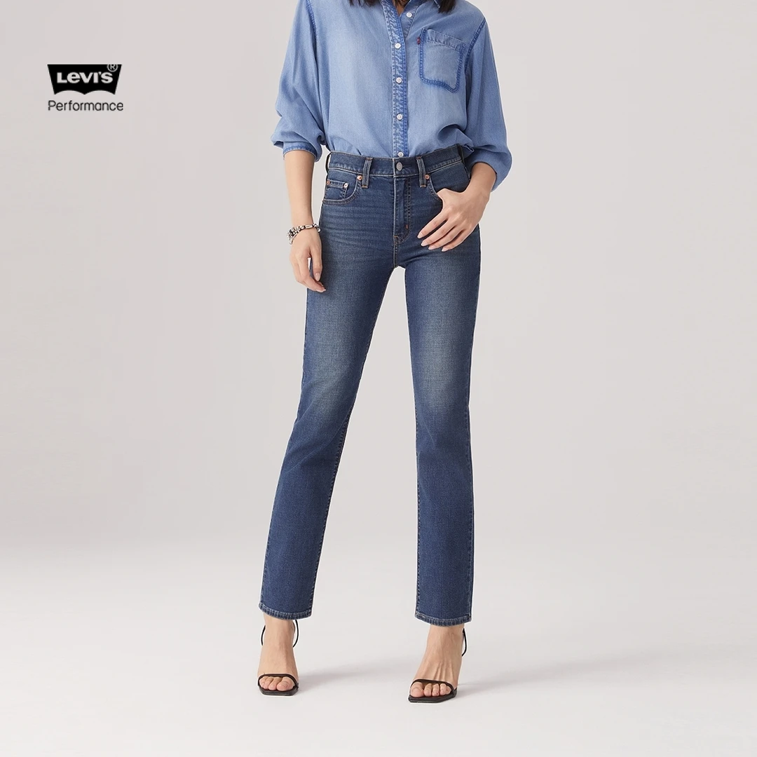 Levi's李维斯冰酷系列25年女士琥珀流光风724高腰修身直筒牛仔裤
