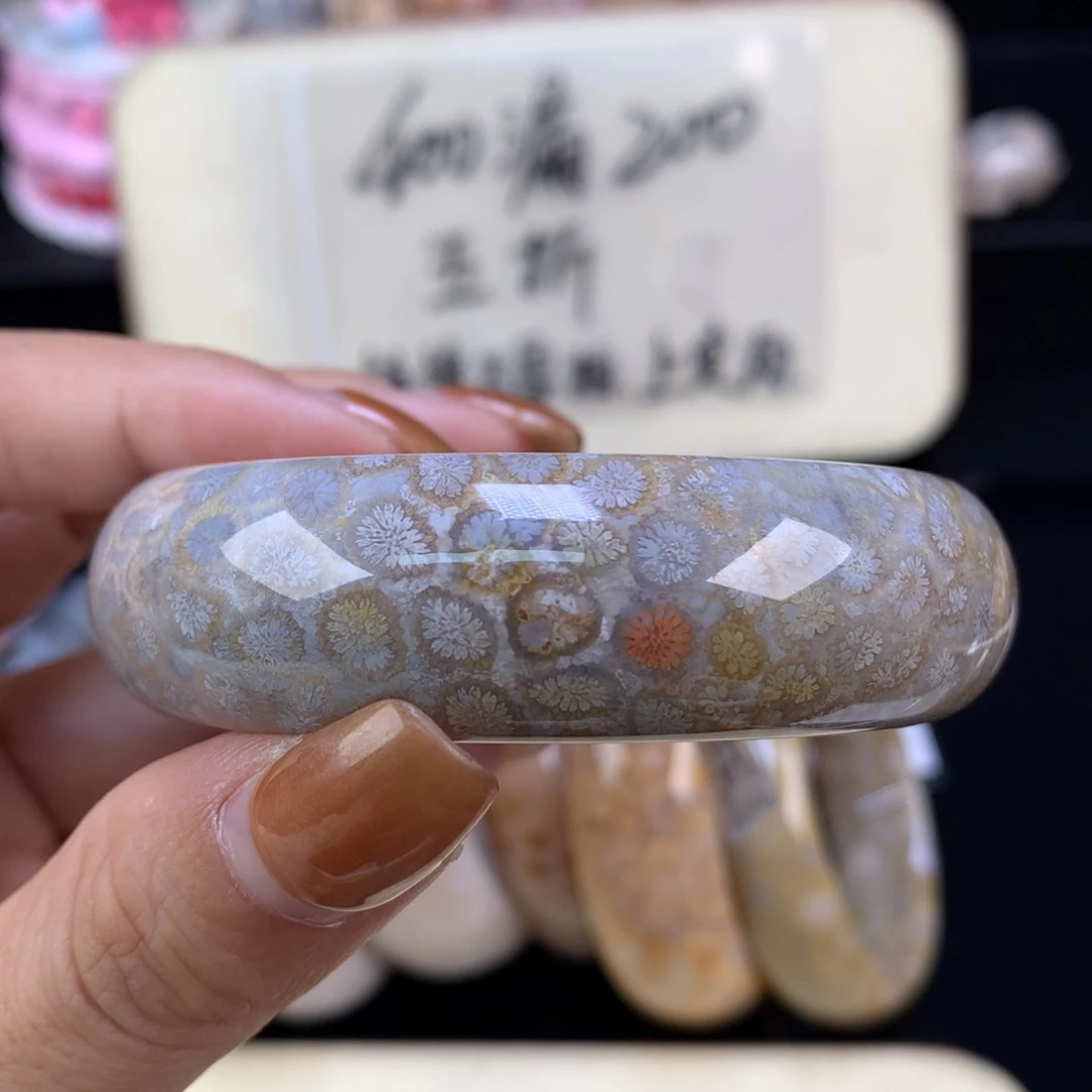 硅化珊瑚（珊瑚玉）未镶嵌颈饰五折精美手镯52.3口（75号）