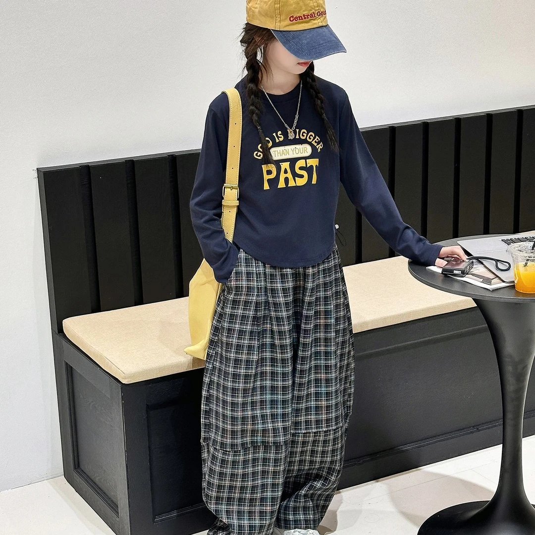 女童春秋套装2025新款女中大童秋季韩系休闲卫衣儿童运动两件套潮