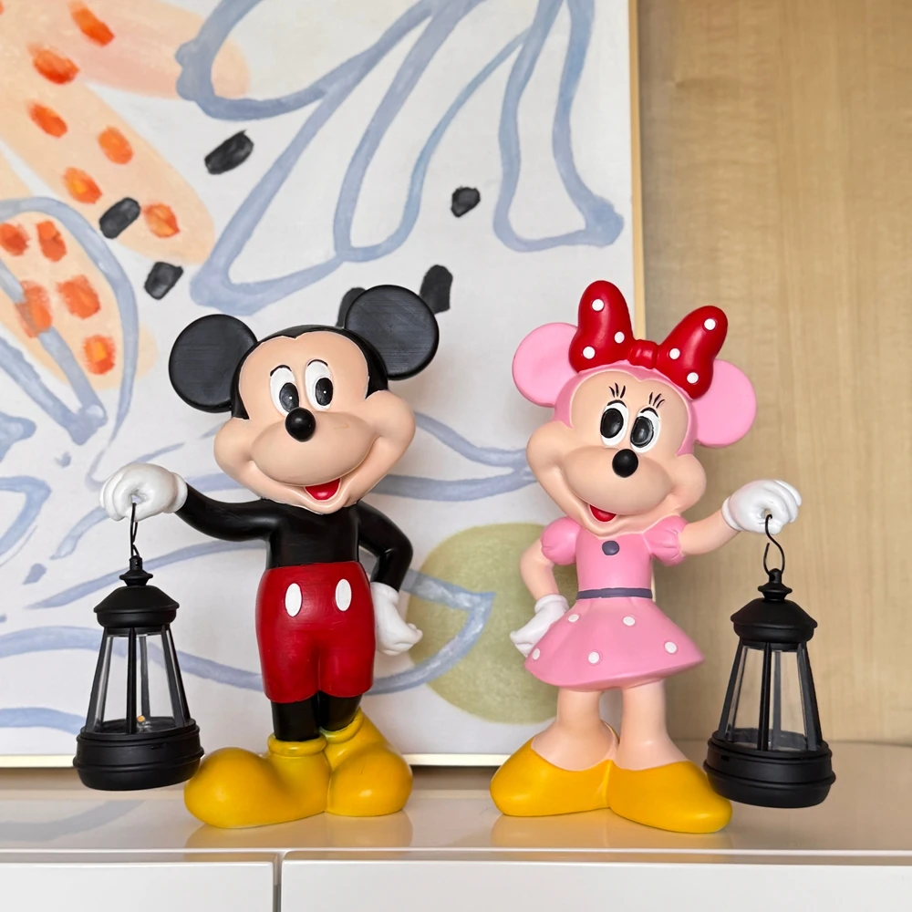 可爱卡通米奇米妮提灯卧室客厅入户玄关装饰品摆件儿童房雕塑小品