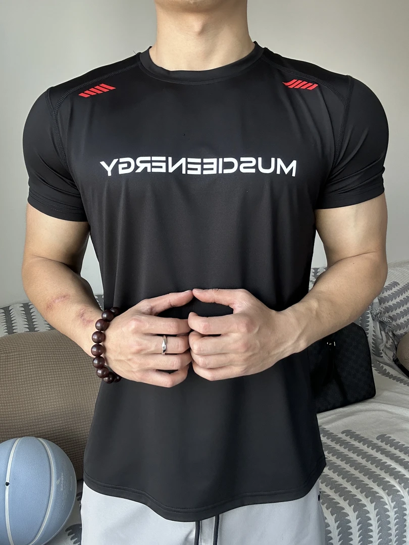 【冰感型男短T】高弹抗皱夏季轻盈速干透气休闲运动户外健身训练衣