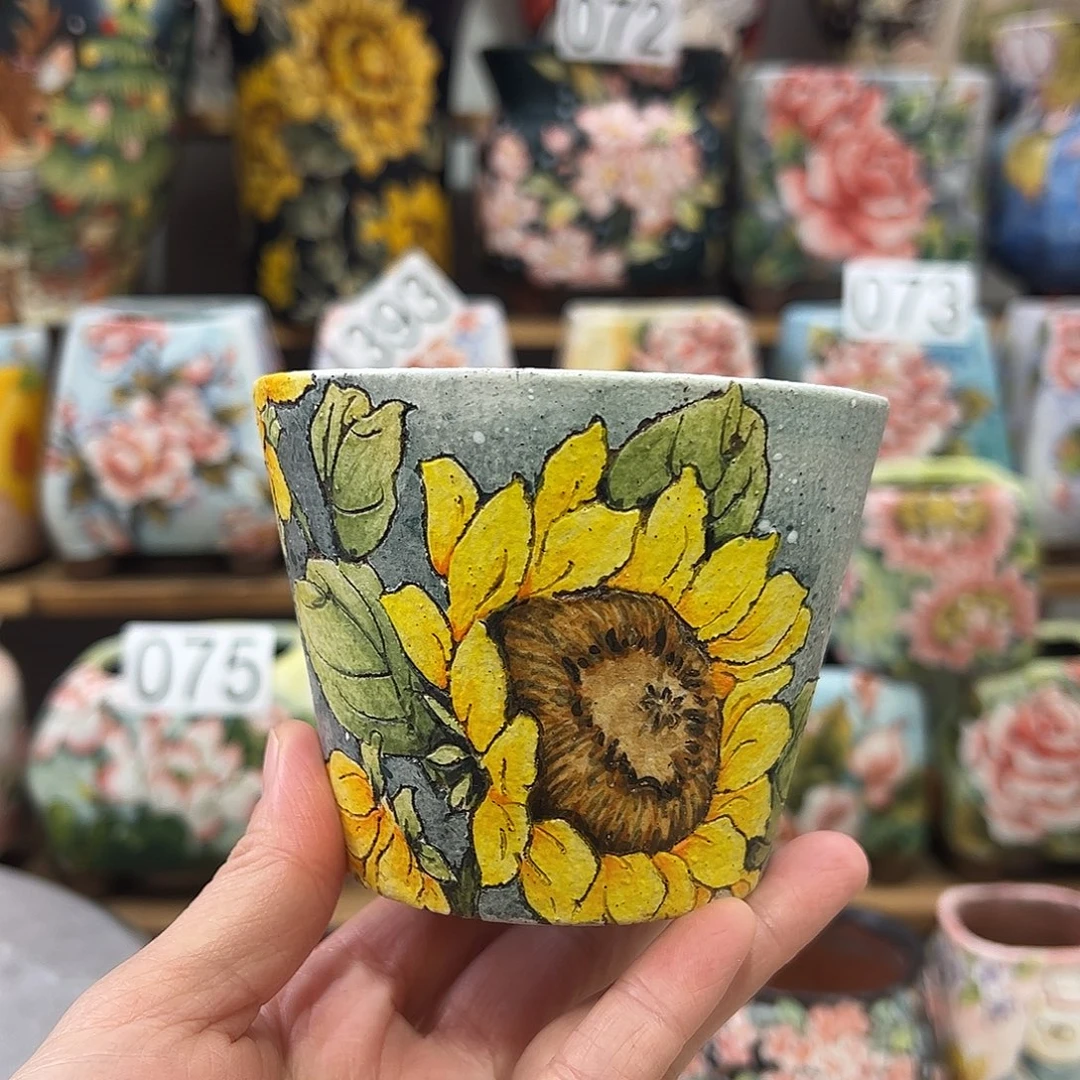 景德镇炫彩手绘口8高7.5