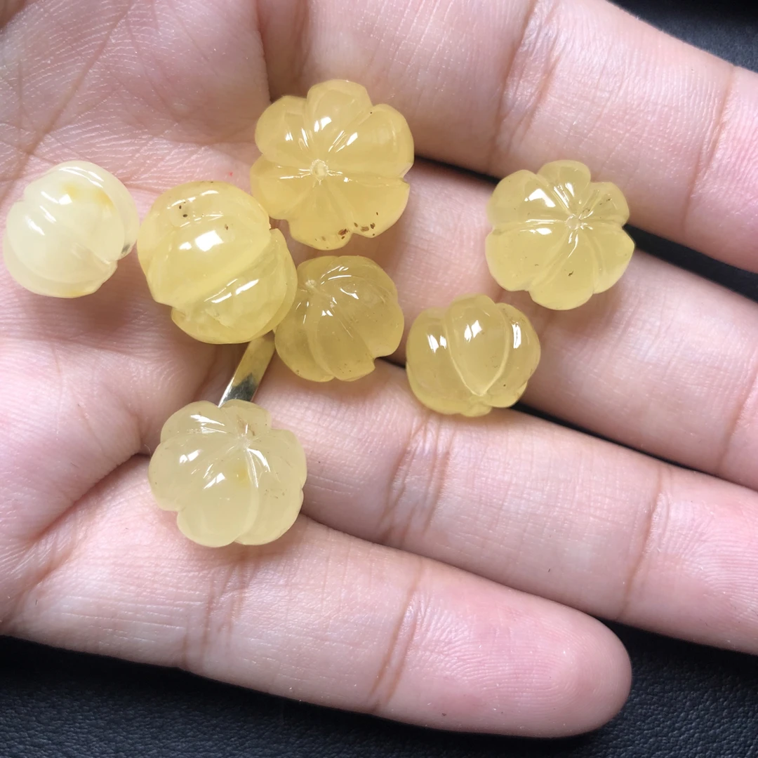 蜜蜡南瓜通孔diy手串配件