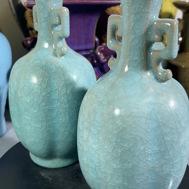 【闪购商品】瓷片北****品汝窑天青色摆件