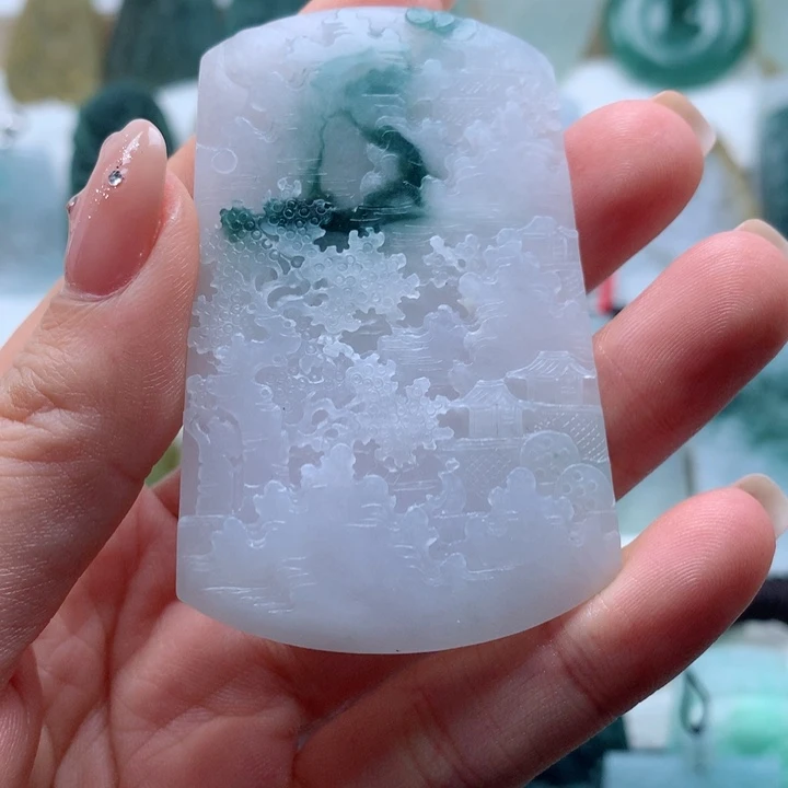 定制翡翠未镶嵌山水