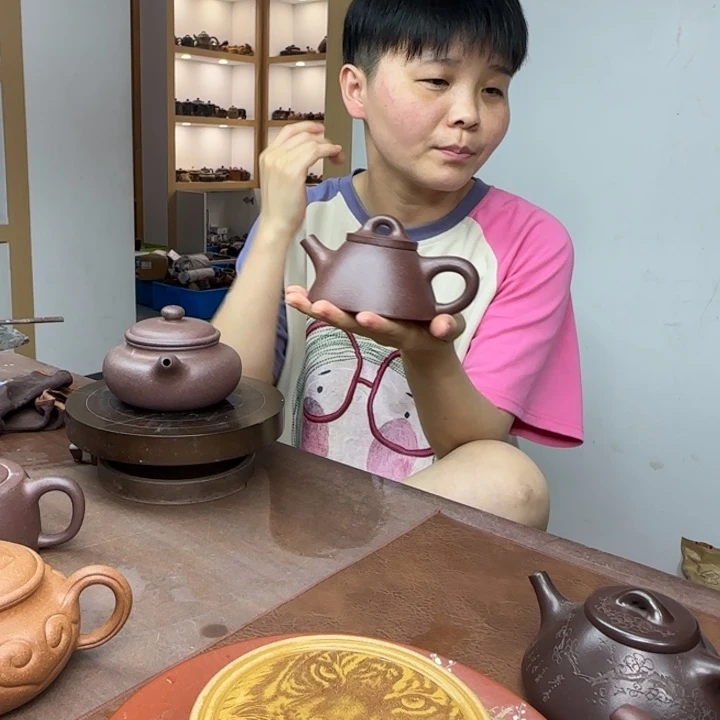 茶壶紫砂底槽清微瑕次霸王石瓢壶特价180CC