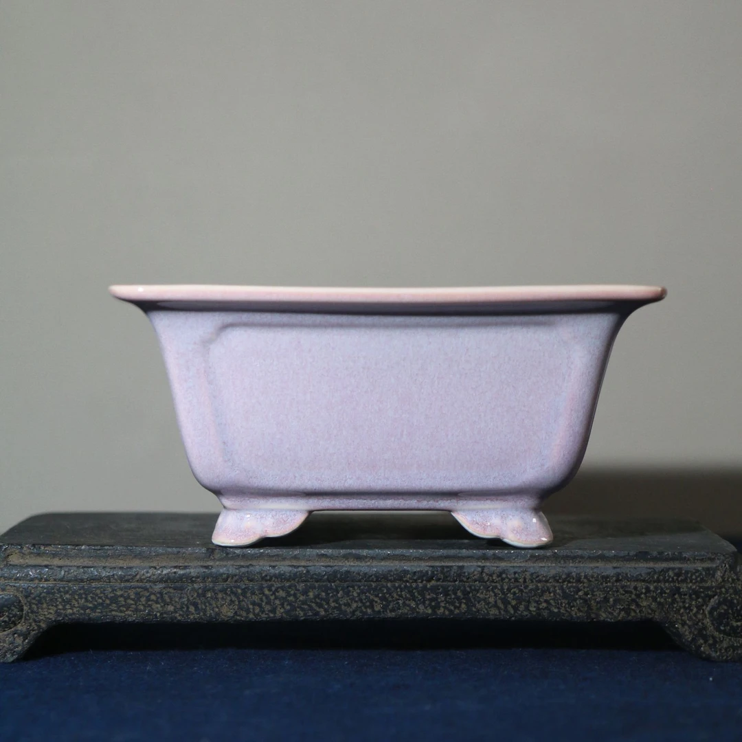 觅陶乡紫砂花盆手工盆景盆正方形星宇陶瓷盆古典奎面云足四方