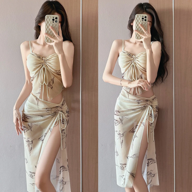 分体泳衣女三件套比基尼性感2025新款网红纯欲小胸bikini温泉海边