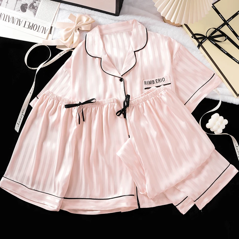 【直播专属】高级感条纹女款春夏季新爆款宽松休闲居家可外穿家居服