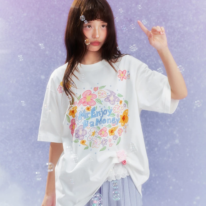 梦幻泡影DAYDREAMING涂鸦系列印花索罗娜面料休闲短袖百搭圆领T恤