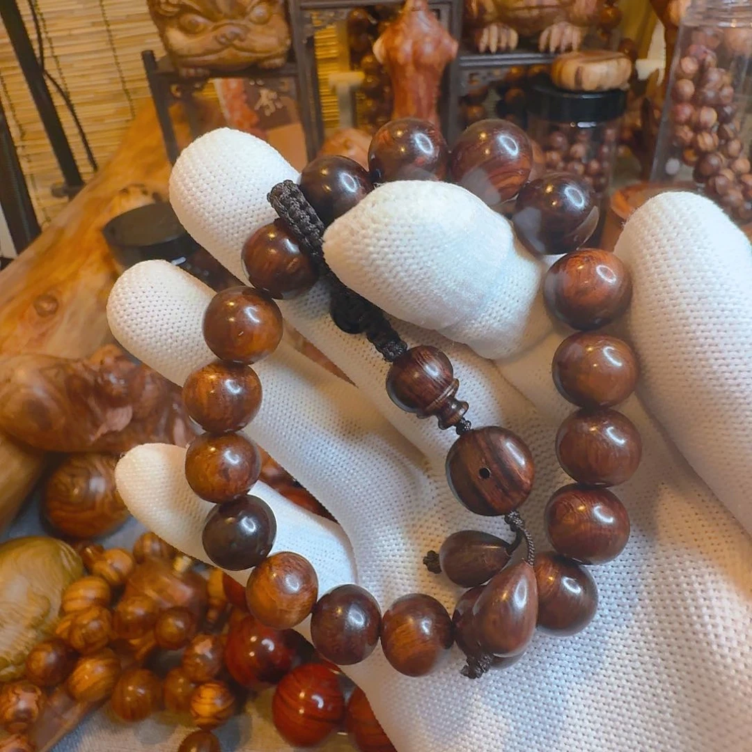 夏***黄花梨/降香黄檀海南黄花梨 1.2老料紫油梨手串
