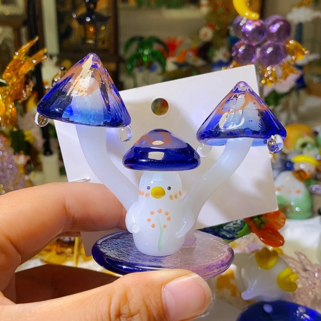 手工艺品琉璃蘑菇鸭