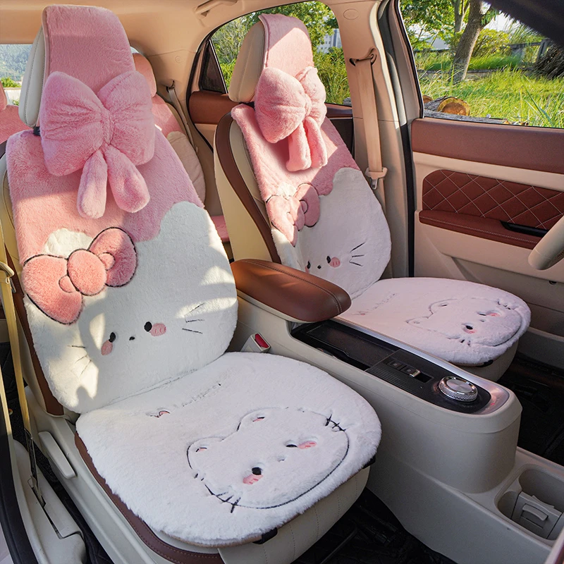 冬季毛绒半包汽车座垫可爱加厚保暖四季通用小蛮腰款式