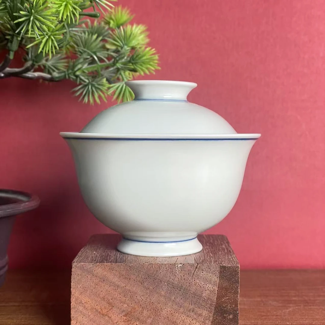 觅纤柴窑 福利宝相花盖碗 MQ333