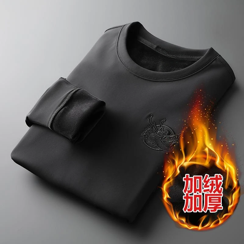 Dekase 羊羔绒卫衣男冬季新款圆领加绒加厚保暖运动休闲抓绒衣男