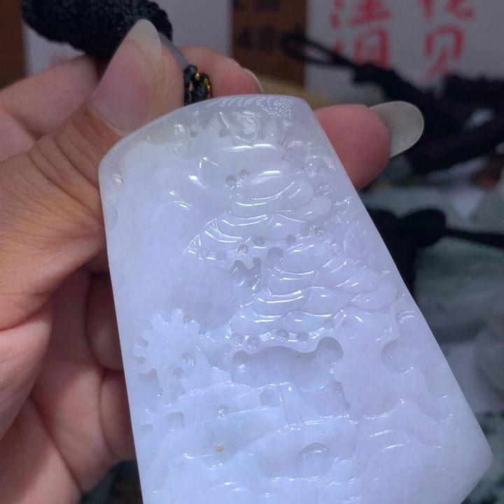 翡翠未镶嵌颈饰保真天然A货翡翠