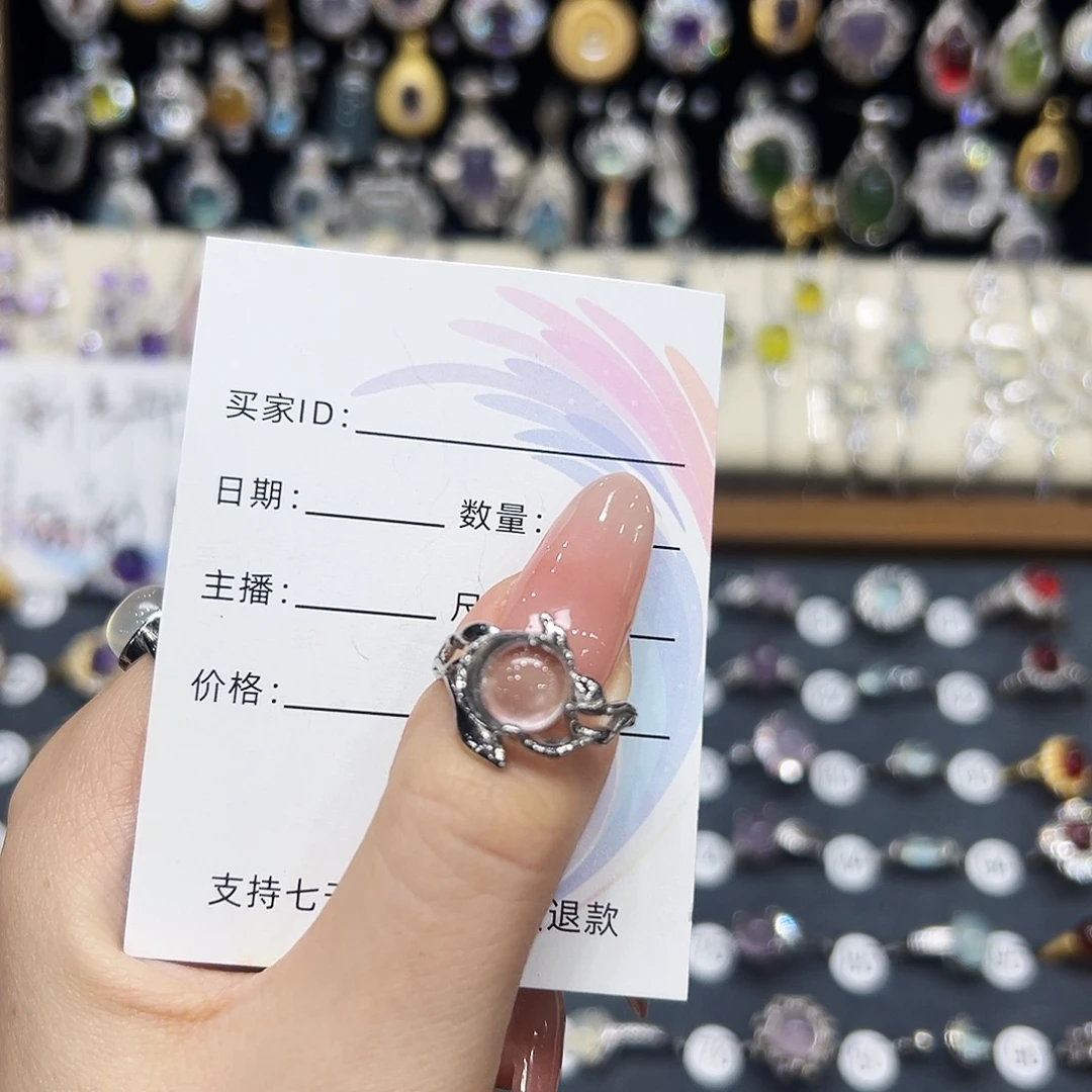 戒指银S925镶嵌水晶