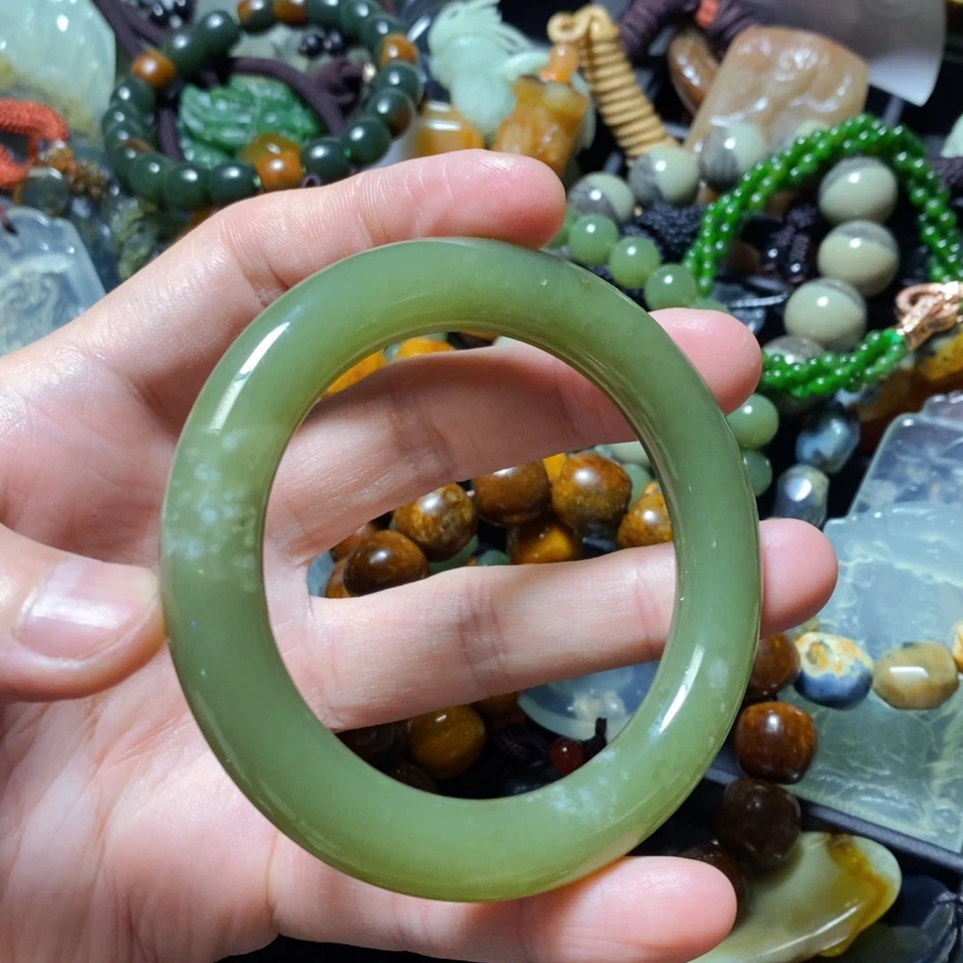 和田玉未镶嵌颈饰55口